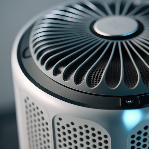 close-up of air purifier